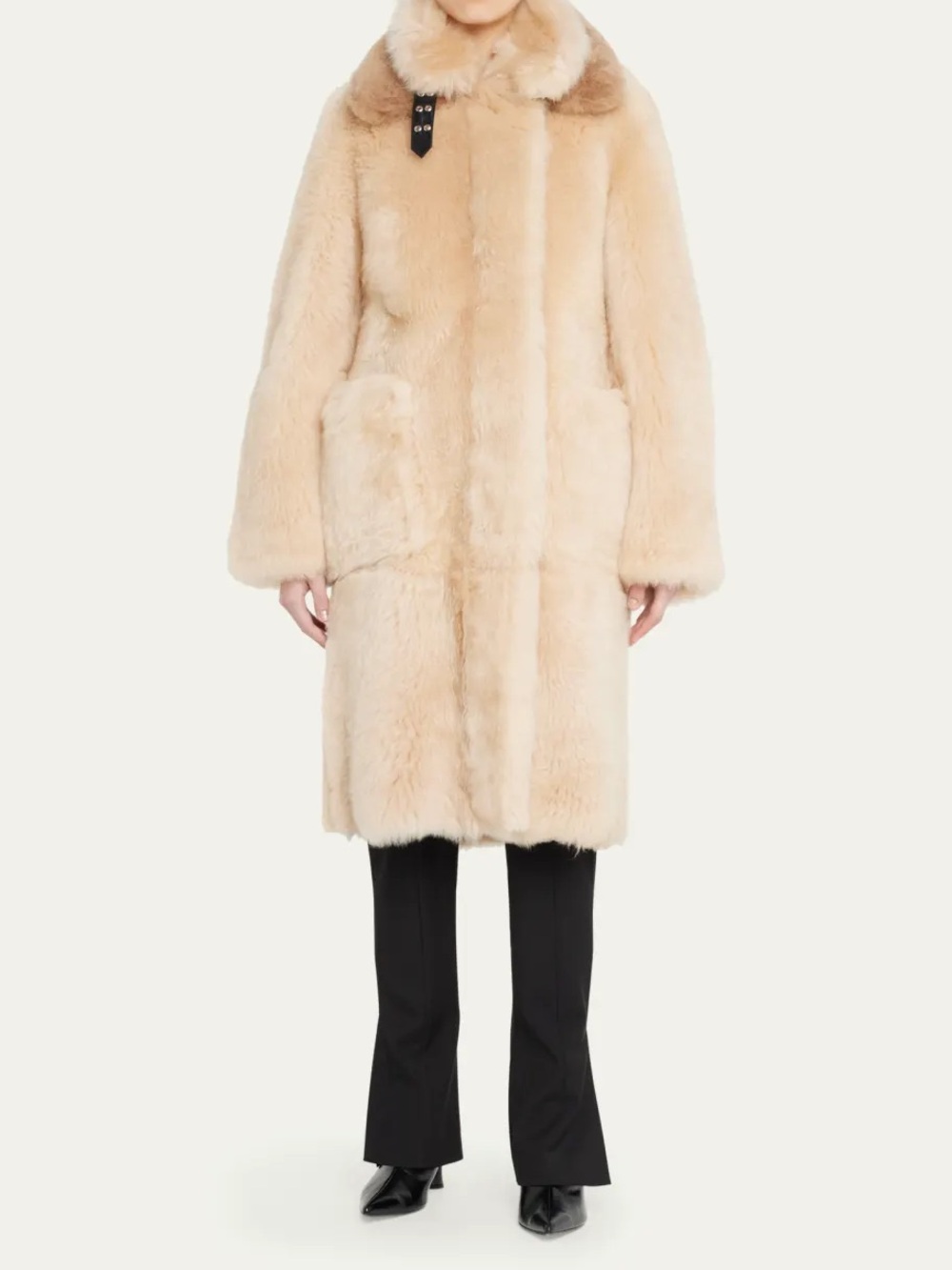 HELMUT LANG Long Lamb Shearling Coat